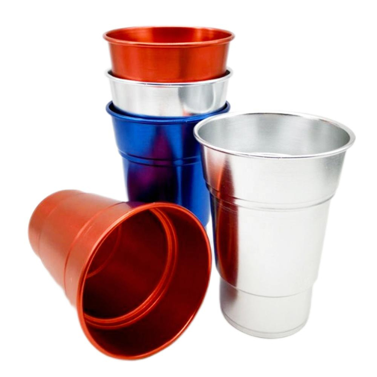 Cheap Custom Reusable Disposable Aluminum Cup Outdoor Camping Party Mug Cold Drink Beer Coke Cups