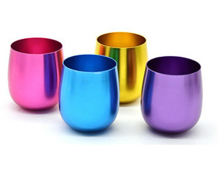 Supermarket Promotional Egg Shaped 21oz Aluminum Drinking Vacuum Wine Tumbler Cups