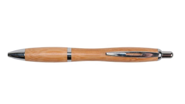 ECO Pen of Bamboo ball pen with clip and metal trim Environmentally friendly Ballpoint pen with Custom logo