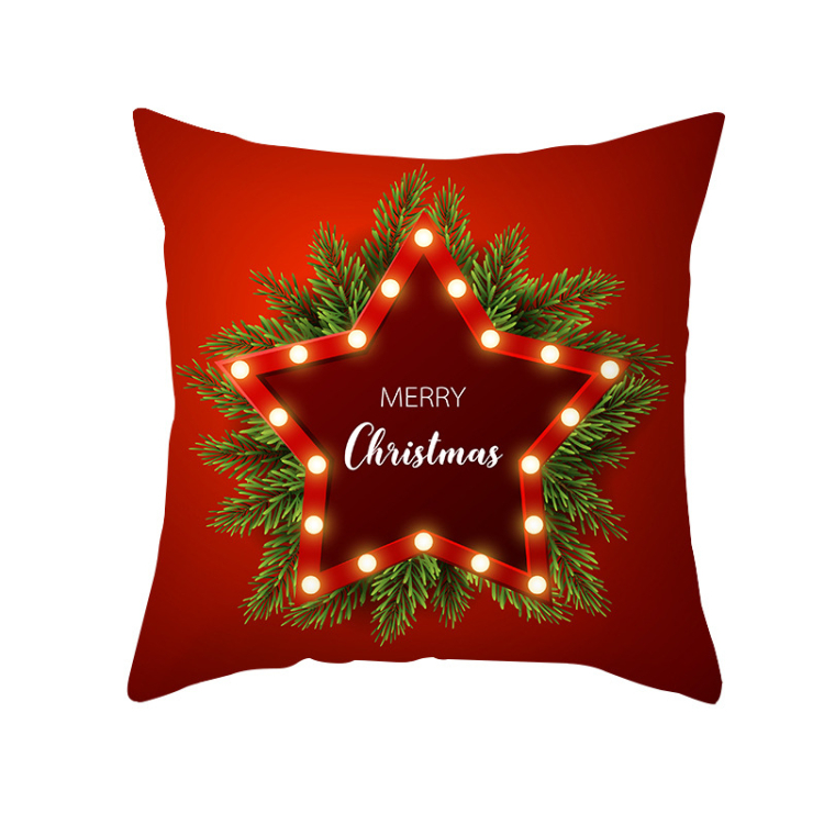 Digital Printed Christmas Pillow Cushion Cover with LED Lights