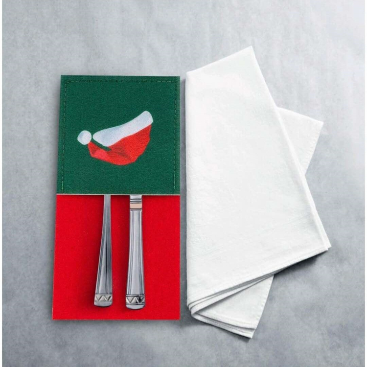 Christmas Knife and Fork Holder Cover Christmas Fork Bag Cutlery Spoon New Year Table Decoration