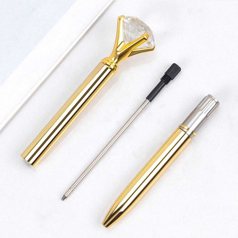 Artificial Crystal Diamond Metal Ballpoint Pen Luxury Assorted Colors Wedding Holiday Graduation Birthday Party Favor Gifts Pen