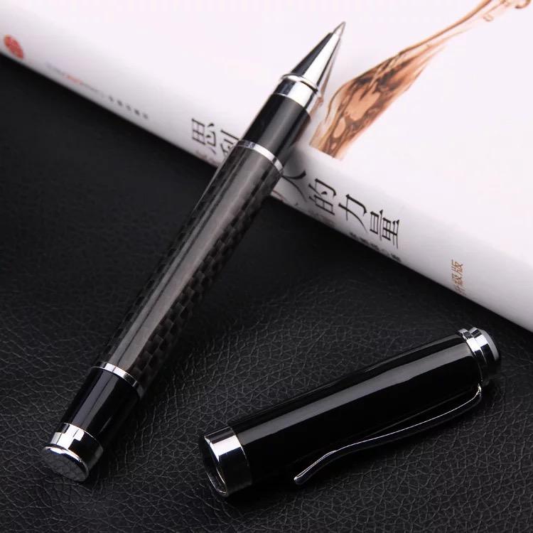 Heavy Luxury Logo Customized Business Gift Metal Roller Ball Pen Carbon Fiber Pen