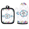 Cotton Printing Kitchen Chef Oven Mitt Glove Pot Holder Set Wholesale Custom Chef Cooking Set