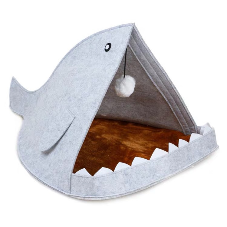 Shark Shape Flet Cat Dog House 