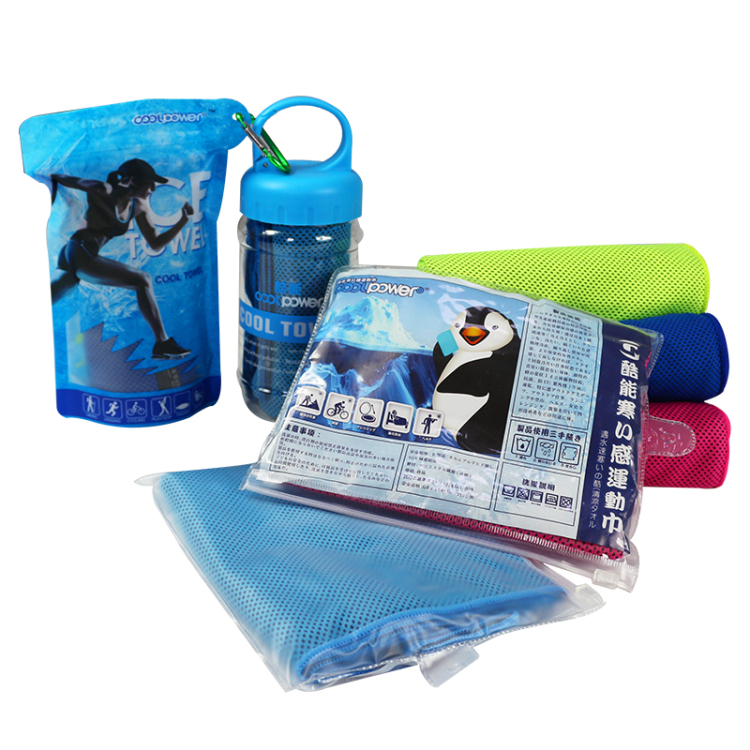 Summer Beach Promotional Gift Ice Cool Towel Cold Sports Cooling Towel in Bottle Packing 