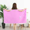 Womens Wearable Bath Towel Wrap Soft Coral Fleece Shower Cover-up Spa Beach Tube Dress Bathrobe Dressing Gown Housecoat