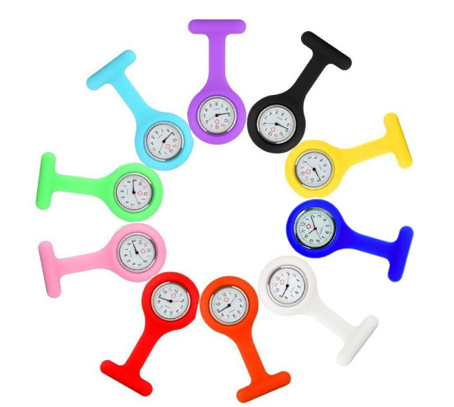 Custom Logo Pocket Watch Portable Silicone Digital Clip-On Silicon Pocket Mecial Nurse Watch