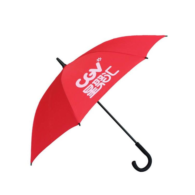 Personalized Logo Printed Advertising Iron Rod 30" Strong Straight Umbrella