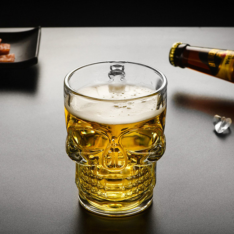 Skull beer glass Halloween Gift Beer Glass Mug with Handle