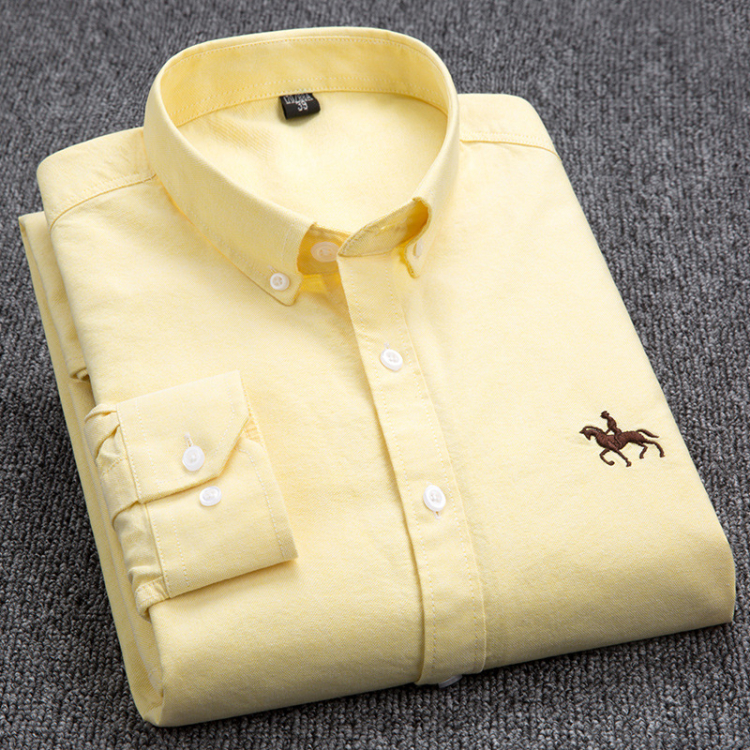 New Fashion 100% Cotton Long Sleeve Shirt Solid Slim Fit Man Social Casual Business White Black Dress Shirt