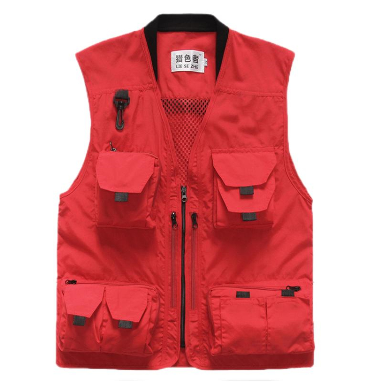 Customized Vest Men Outdoor Multi-Pocket Waistcoat Mesh Fishing Photography Vest