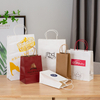 Popular takeaway paper white bags for food, clothing, gift, grocery white paper bag with handle
