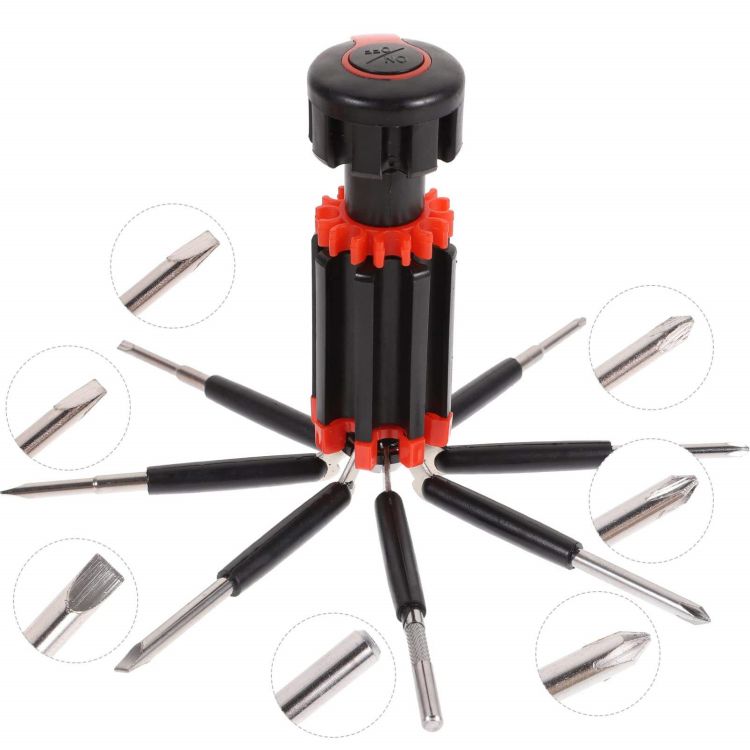 8 in 1 Screwdriver Set Stubby Screwdriver Ratcheting Screwdriver Set including Flathead Phillips Hex and Torx Tips