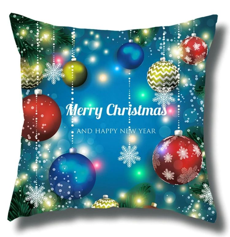 Digital Printed Christmas Pillow Cushion Cover with LED Lights