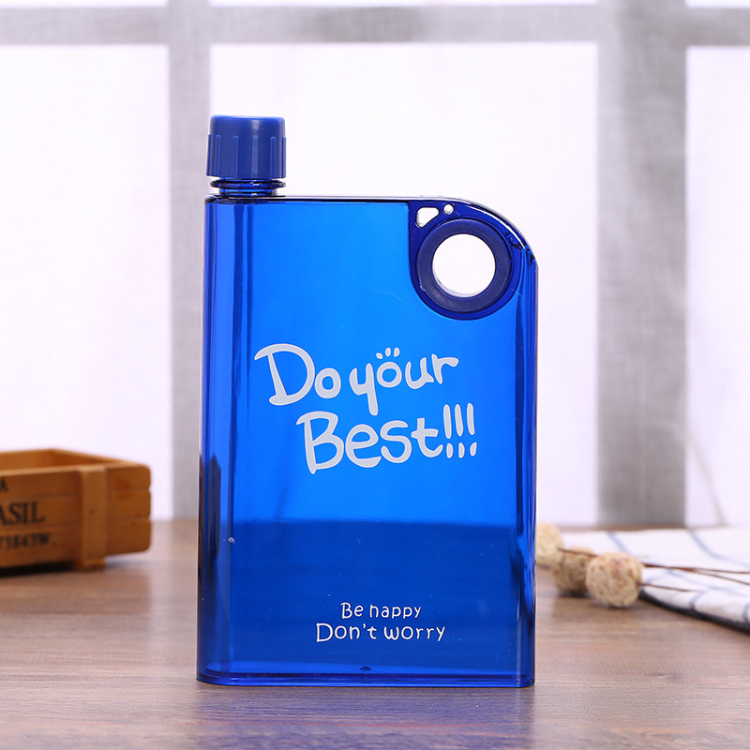 Promotional 500ml customized logo plastic hip flask A5 Flat Bottle