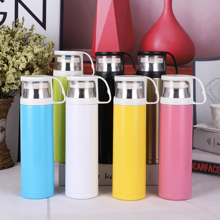 500ml Thermo Mug Vacuum Cup Stainless Steel Insulated Mug Thermal Bottle Water Bottle with cup