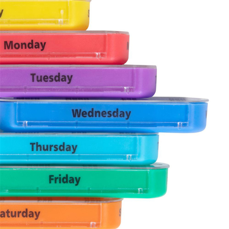 7 day 28 case colored pill box organizer in PU leather bag Weekly Large Travel Pill Organizer 4 Times a Day