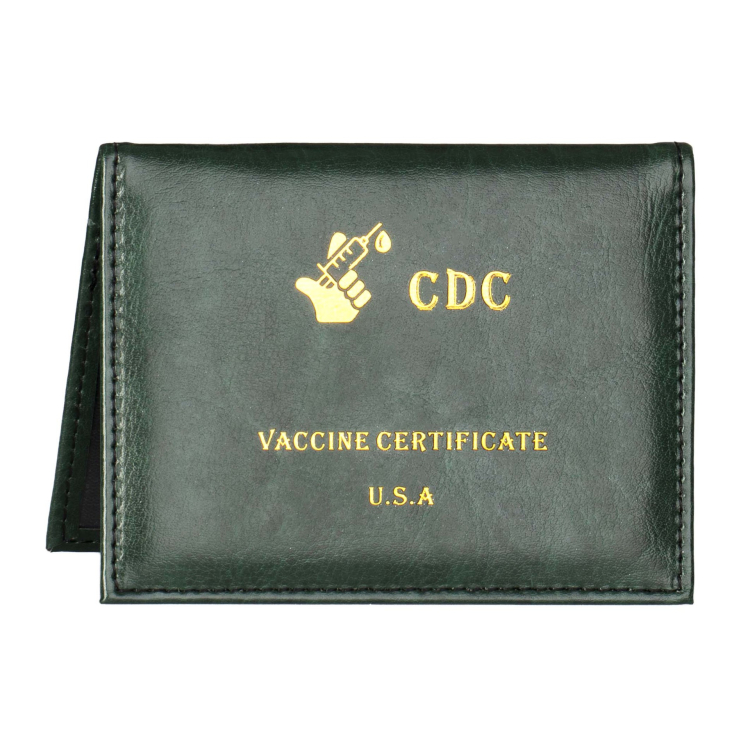 Custom Logo PU Leather CDC Vaccine Certificate Cover,Card Holder