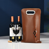 Custom Wine Gift 2 Bottles Pu Leather Wine Bags Wine Carry Gift Bags