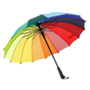 Customized Logo 16K Automatic Open Iridescence Umbrella Golf Windproof Parasol Long Straight Handle Rainbow Umbrella