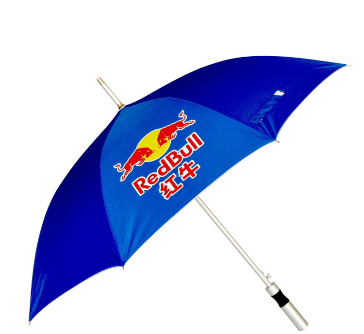 Personalized Logo Printed Advertising Iron Rod 30" Strong Straight Umbrella
