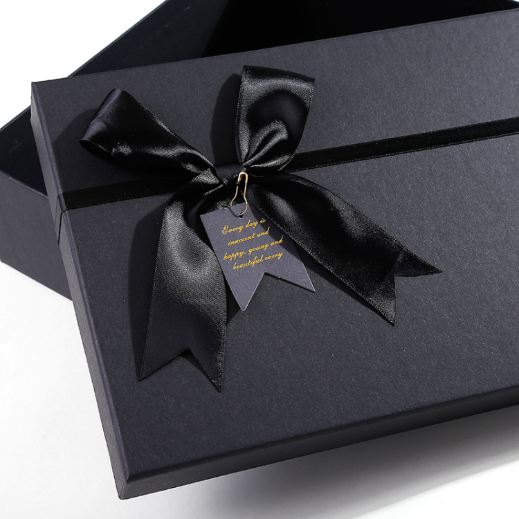 High End Custom Printing Size Black Cardboard Paper Gift Box