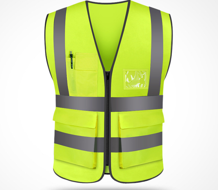 Police Traffic Building Industry High Visibility Safety Work Vest with Reflective Strips