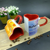 Wedding Gift Love Affair Heart Shape Pair Ceramic Cafe Mug