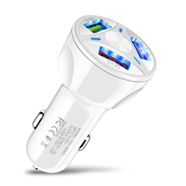 USB car charger 5V 3A 3USB QC3.0 car quick charging car assesories charger adapter with LED display for mobile phone charger