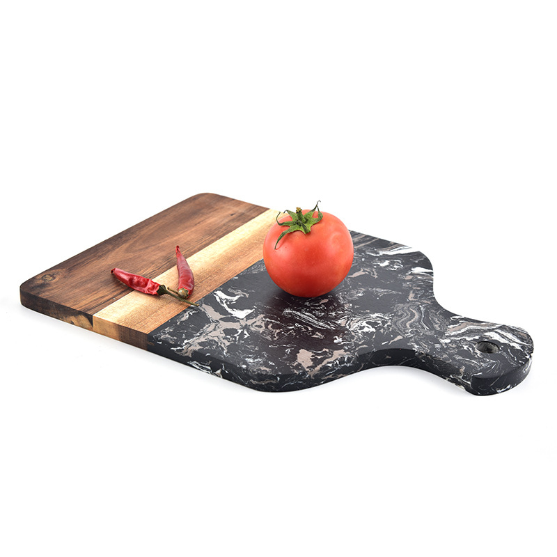 Charcuterie Steak Pizza Acacia Wood And Marble Cutting Board Marble Cheese Board