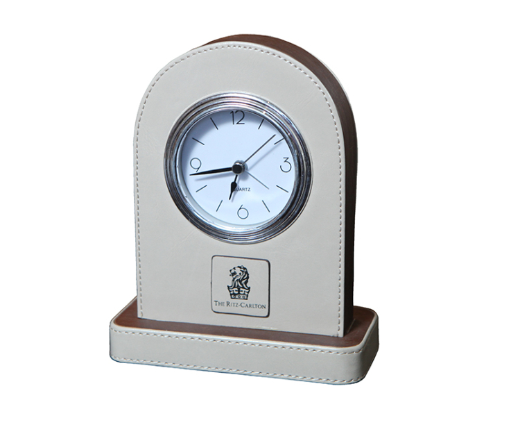 Custom Supplies Leather Set Guest Room Accessory Set Large Alarm Hotel Clock