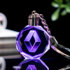 Car Logo 3d Laser Light Blank Acrylic Keychains Key Chain High End Promotional Gift Led Crystal Glass Keychain