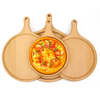 High Heat-Resistant Pizza Plate Home Kitchen Tray Serving Tray Round Shape 3 Pieces Rustic Wooden Pizza Tray