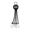 Custom Promotional 4 in 1 Light Up Logo Multi USB Charging Cable USB Data Cable With Personalized LED Backlight Logo