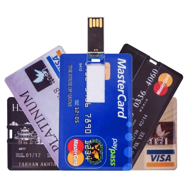 Wholesale Bank Custom Gift Credit Card Shape USB Flash Drive USB3.0 8GB 16GB Pendrive