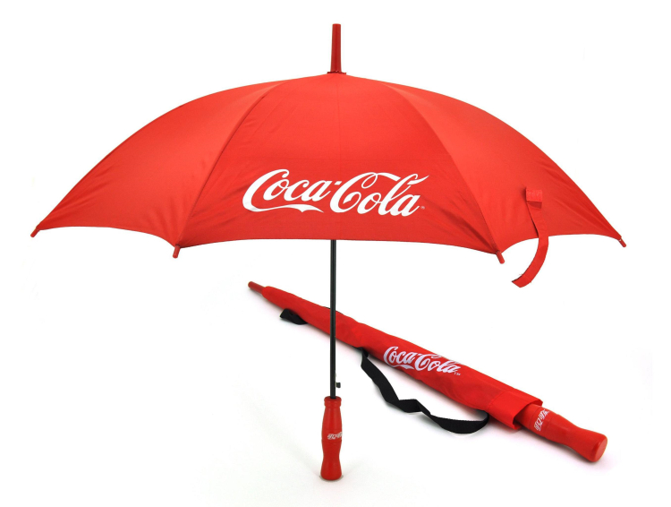 Personalized Logo Printed Advertising Iron Rod 30" Strong Straight Umbrella