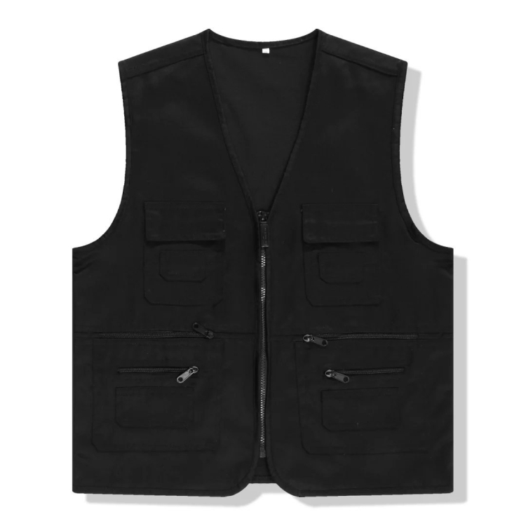 Promotional Logo Printed Men Outdoor Multi-Pocket Waistcoat Mesh Fishing Vest