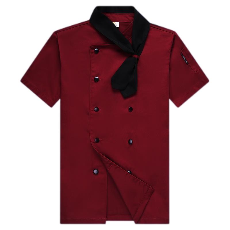 High Quality unisex chef uniform Hotel Kitchen work clothes Short Sleeved Chef Restaurant uniform cooking shirt Jacket+Hat+Apron