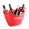 Promotional Double Wall Ice Bucket Food Grade Plastic Beer Wine Ice Bucket With Handles 2 Layers 8L PS Wine Ice Bucket