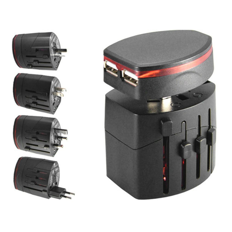 Global Worldwide Travel Charger Power Adapter 2 USB2.1A