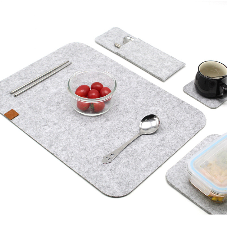 Felt Placemat Custom Heat Resistant Felt Placemat Coaster for dining table