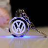 Car Logo 3d Laser Light Blank Acrylic Keychains Key Chain High End Promotional Gift Led Crystal Glass Keychain