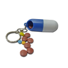 Portable Capsule Shape Pill box Keychain Outdoor Travel Camping First Aid Medicine Box Key chain plastic small pill box keychain