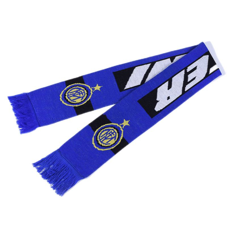 Custom Logo Football Game Fans Acrylic Knitted Scarf