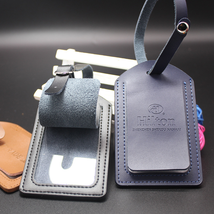 Logo Embossed Airlines Hotel Travel Promotional Gift PU Leather Luggage Tag
