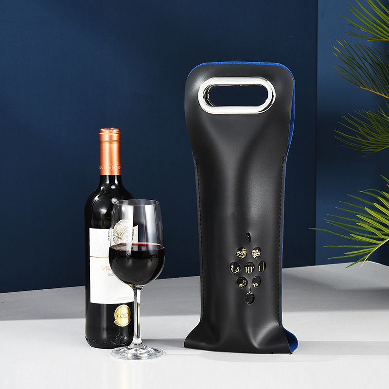 Fine Quality 1 Wine Bottle Double Bag Pu Leather Wine Bags Wine Carry Gift Bags