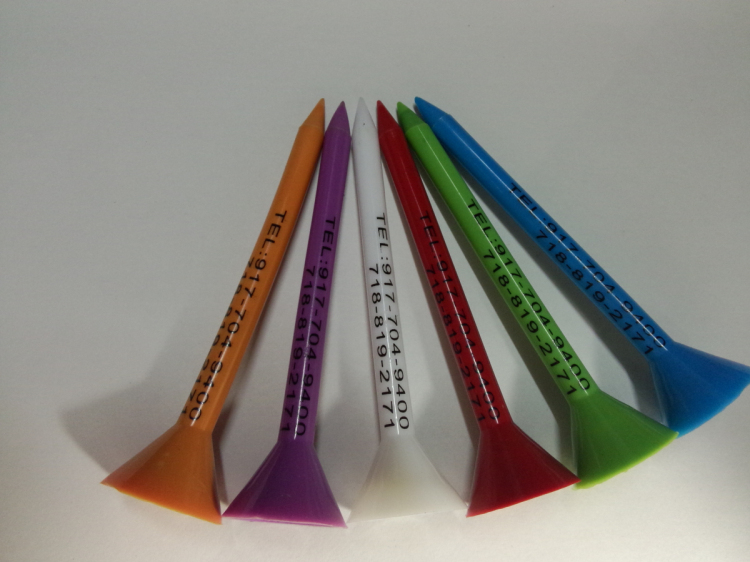 Wholesale OEM Custom Logo 70mm83mm assorted color Plastic Golf Tees