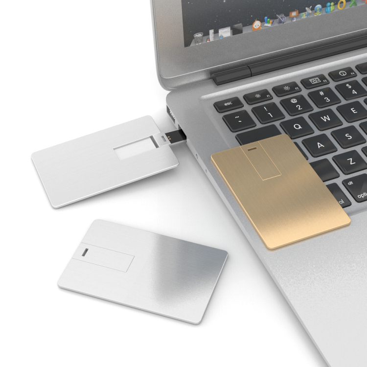 Executive Business Gift Metal Credit Card Shape USB Flash Drive USB3.0 Pendrive Flash Memory