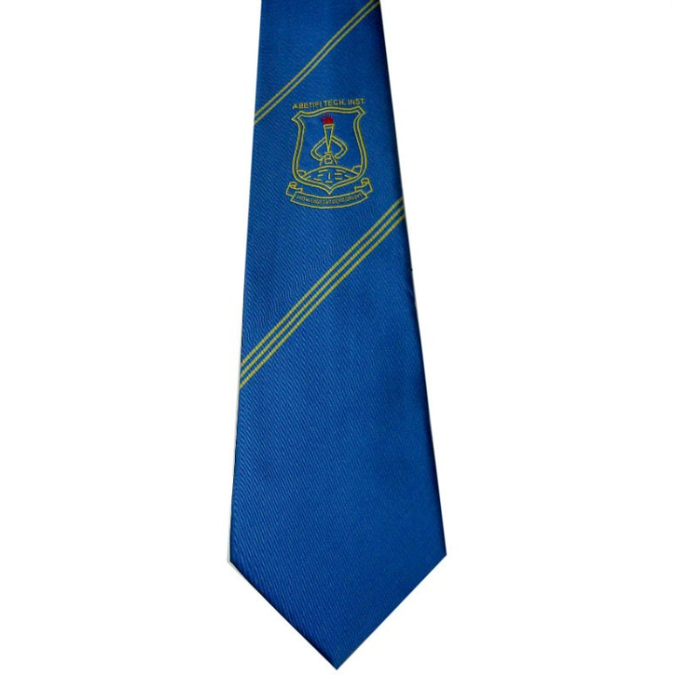 Logo Jacquard Embroidery Office School Jacquard Logo Silk Polyester Tie Necktie